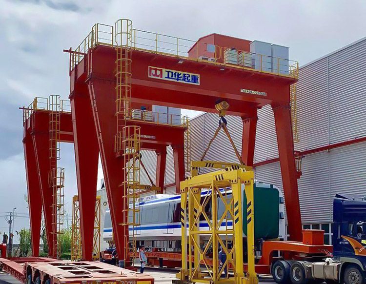 Two Linkage Gantry Cranes with Wireless Communication for Train Handling