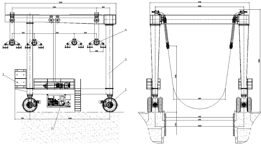 BOAT LIFT MOBILE TRAVELLING YACHT GANTRY LIFTING CRANE