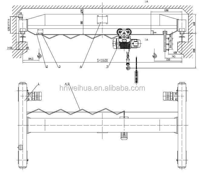 Top quality single beam LDY model electric overhead traveling casting crane for steel factory